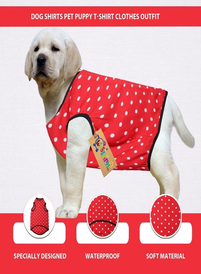 Western Era Funky Soft Cotton Dog T-Shirt | Comfortable & Breathable Dog Clothing | Stylish Sleeveless Vest Pet Outfit (Polka Red) (XXSmall) (10 inches) - Image 2